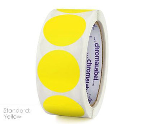 1.5 inch Sticky Removable Sticker Labels for Sale in Assorted Colors Yellow - larger clean product image