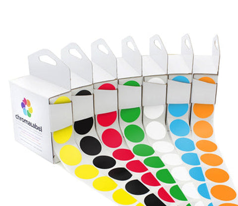 1 in. Assorted Color-Code Dot Sticker Variety Kits - 7 Colors, 7000 Labels - larger clean product image
