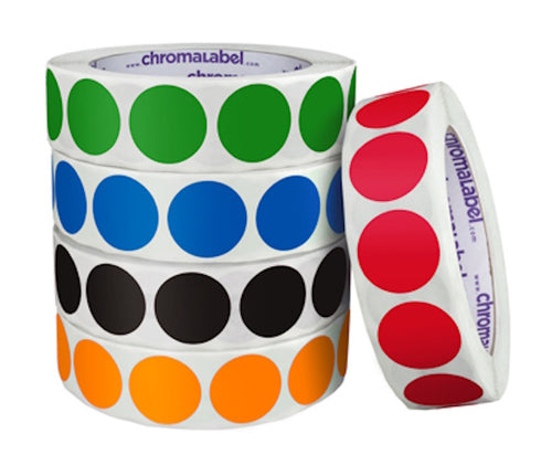 1" Colored Circle Labels