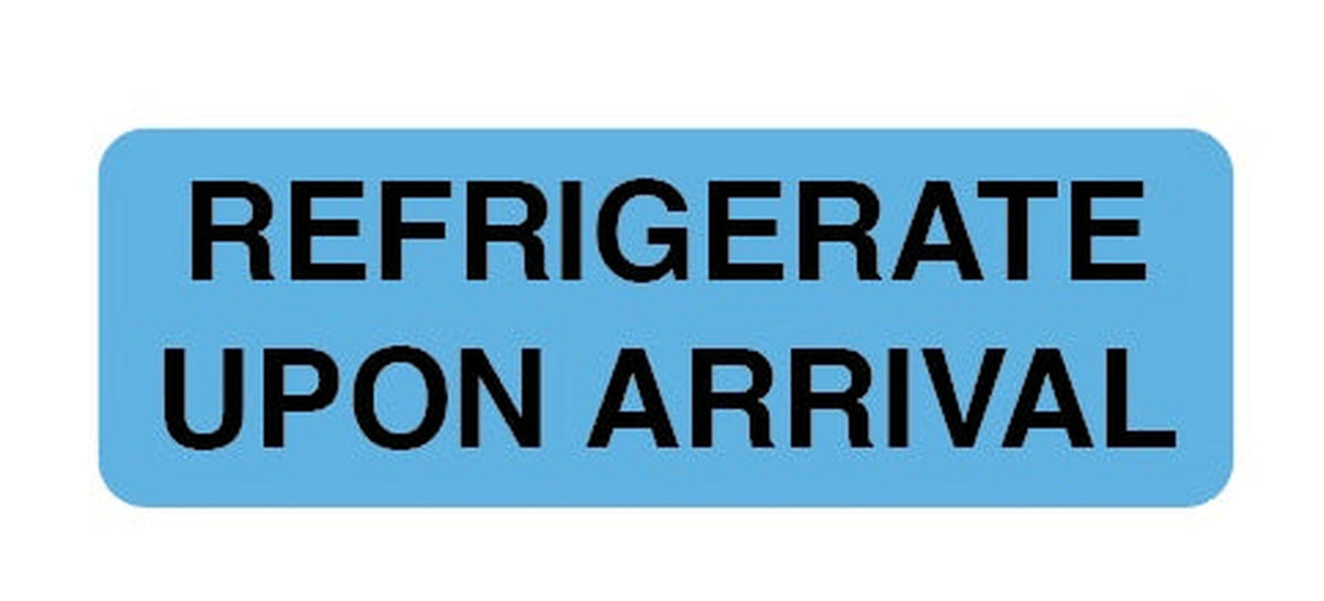 1" x 3" Rectangle "Refrigerate Upon Arrival" Labels - 150 Labels per Pack - larger clean product image