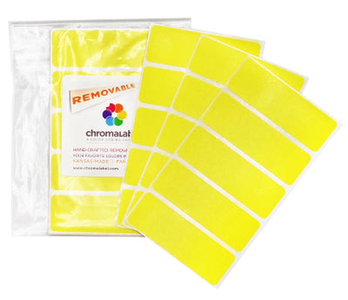 1" x 3" Removable Rectangle Labels - 150 Labels per Pack Yellow - larger clean product image