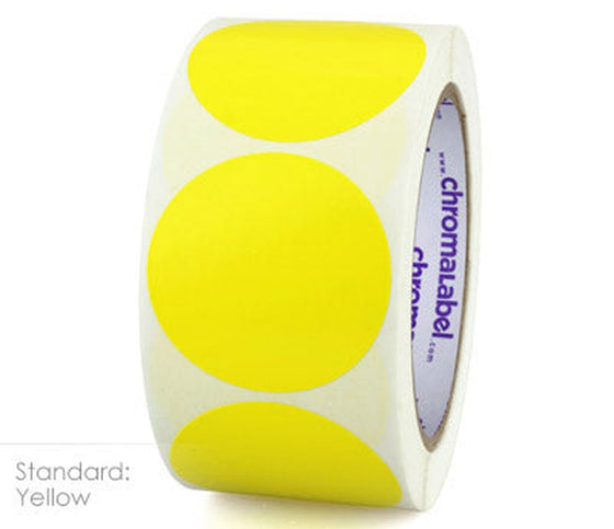 2" Permanent Color-Code Round Dot Inventory Labels: 500/Roll