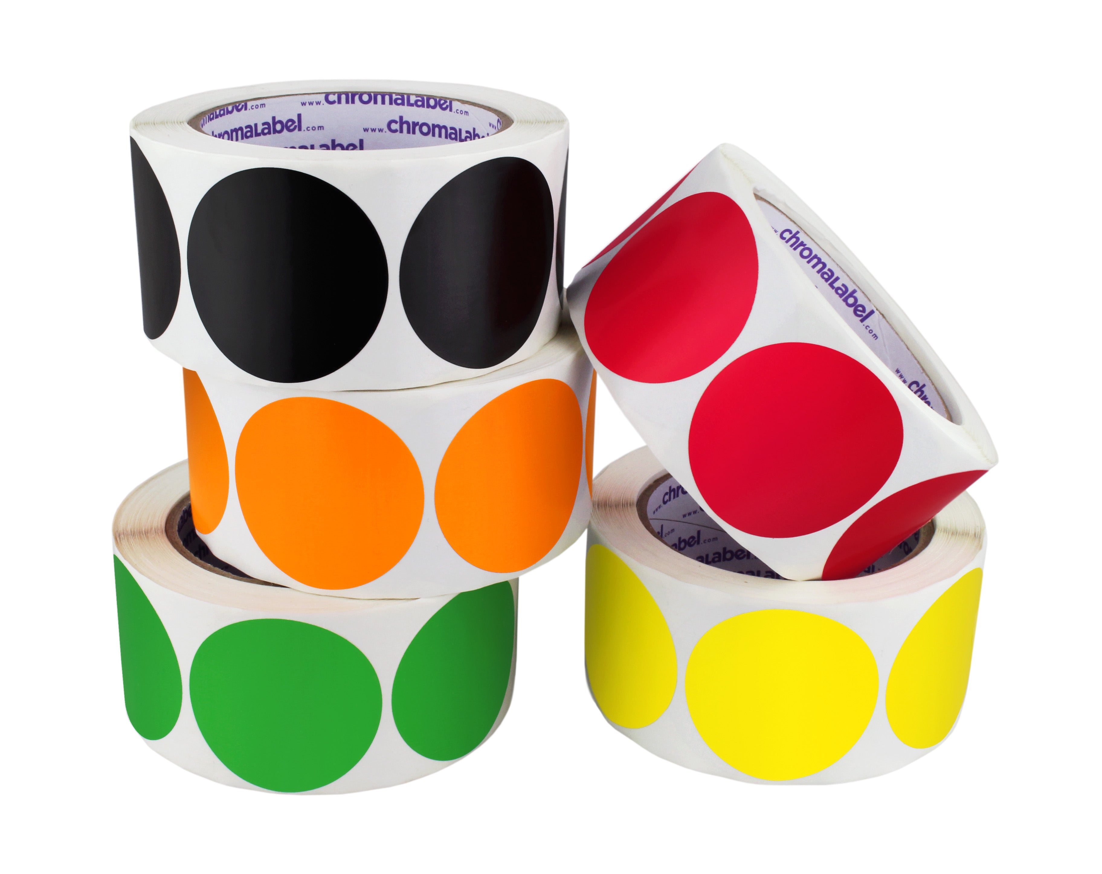  Black Round Labels/Stickers - 1.5 Inch Round Labels 500  Stickers Per Roll : Office Products