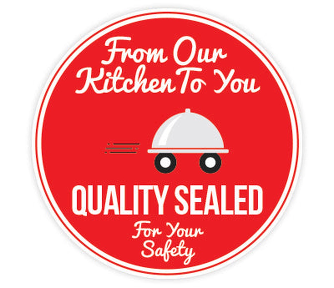 2" Permanent Food Delivery Safety Labels 100/PACK - larger clean product image