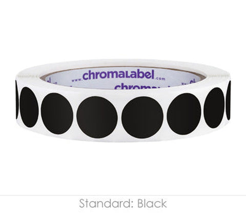 3/4 Inch Color-Code Dot Stickers - 1,000 per Roll, Permanent Adhesive Black - larger clean product image