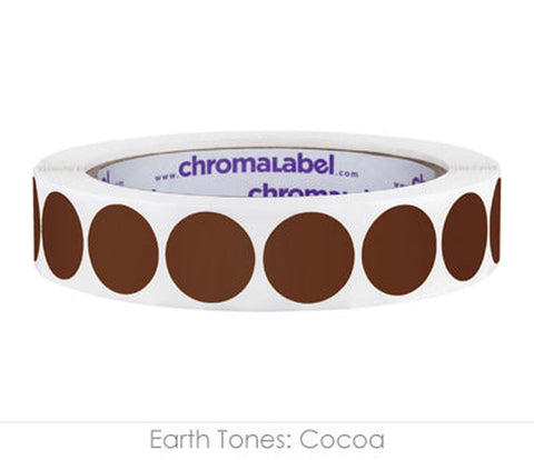 3/4 Inch Color-Code Dot Stickers - 1,000 per Roll, Permanent Adhesive Cocoa - larger clean product image