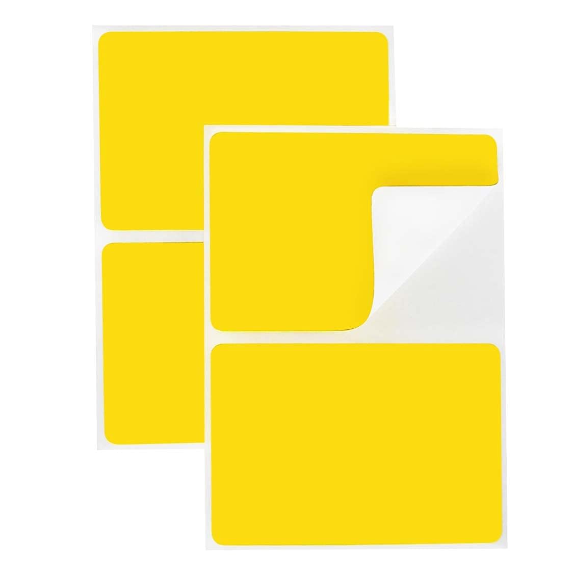 2 in x 3 in Removable Color-Code Rectangular Labels, Yellow