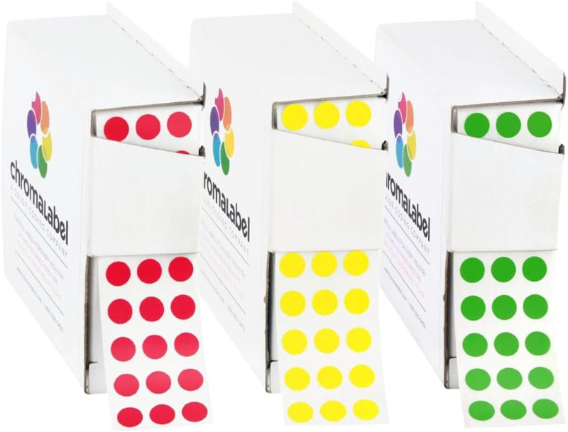 1/4" Permanent Green, Red and Yellow Kit, 3 Boxes, 1000/Box – Default Title