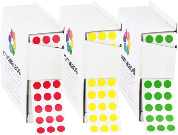 1/4" Permanent Green, Red and Yellow Kit, 3 Boxes, 1000/Box