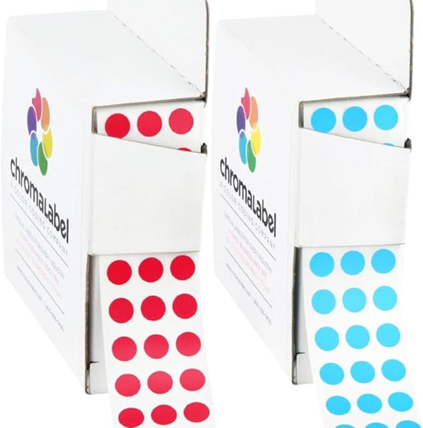 1/4" Permanent Light Blue and Red Kit, 2 Boxes, 1000/Box