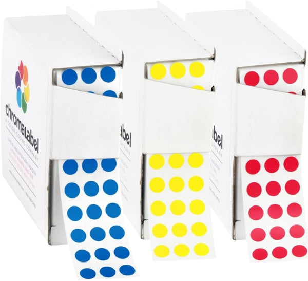 1/4" Permanent Dark Blue, Red and Yellow Kit, 3 Boxes, 1000/Box