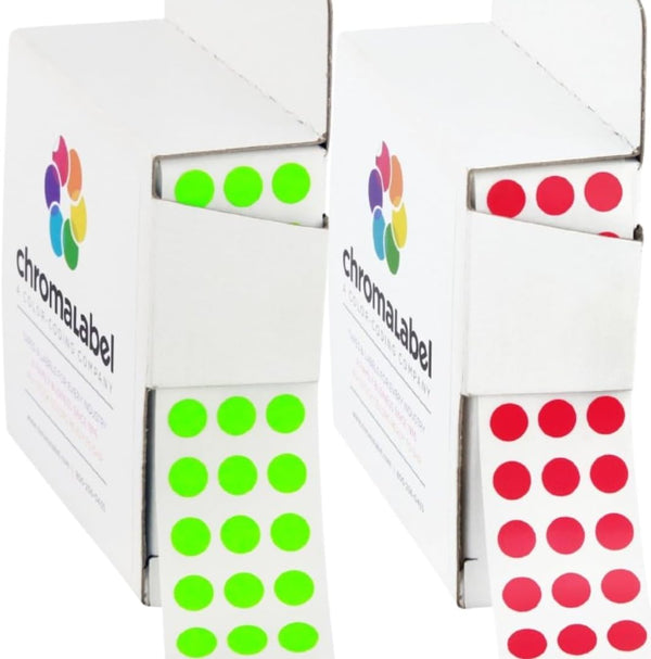 1/4" Permanent Fluorescent Green and Red Kit, 2 Boxes, 1000/Box