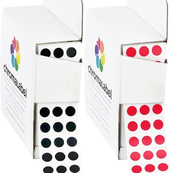 1/4" Permanent Black and Red Kit, 2 Boxes, 1000/Box