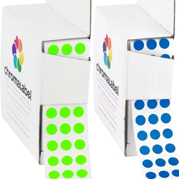 1/4" Permanent Fluorescent Green and Dark Blue Kit, 2 Boxes, 1000/Box