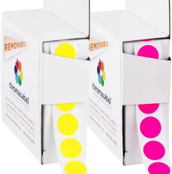 1/2" Removable Fluorescent Pink and Yellow Kit, 2 Boxes, 1000/Box