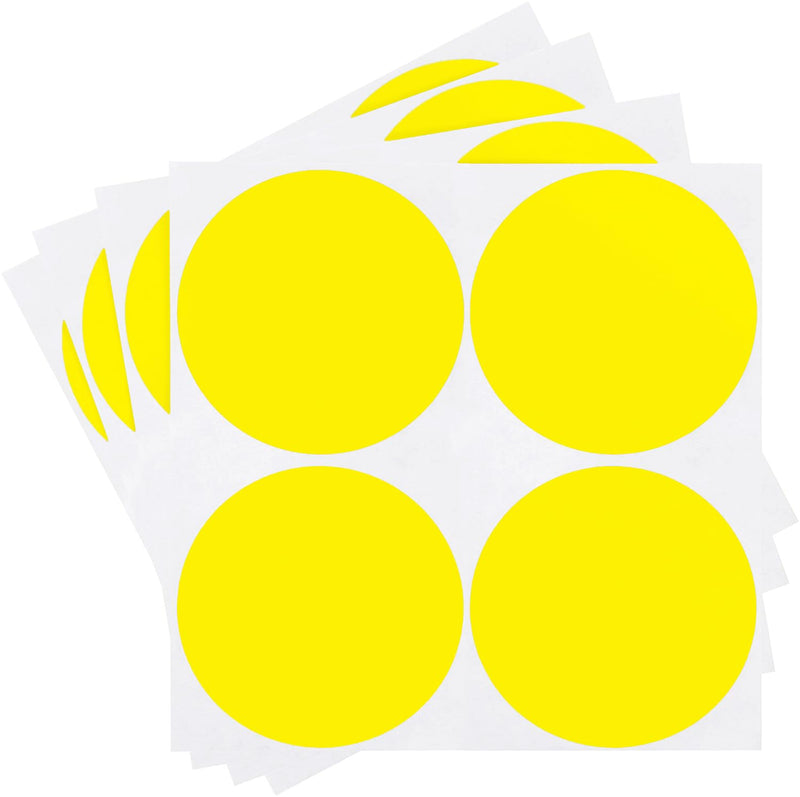 2" Permanent Color-Code Round Dot Inventory Labels: 100/Pack – Yellow
