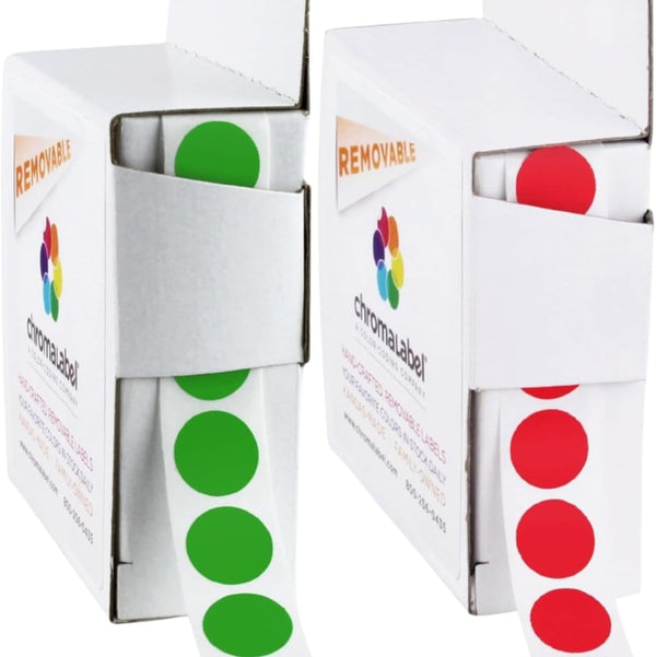 1/2" Removable Red and Green Kit, 2 Boxes, 1000/Box