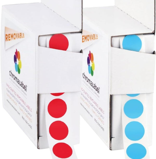 1/2" Removable Red and Light Blue Kit, 2 Boxes, 1000/Box