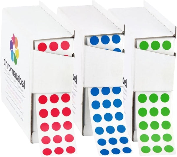1/4" Permanent Red, Dark Blue and Green Kit, 3 Boxes, 1000/Box