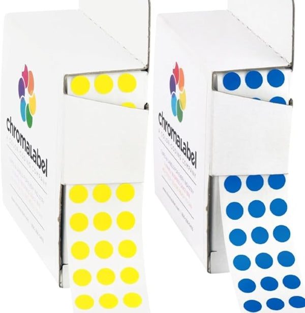 1/4" Permanent Yellow and Dark Blue Kit, 2 Boxes, 1000/Box