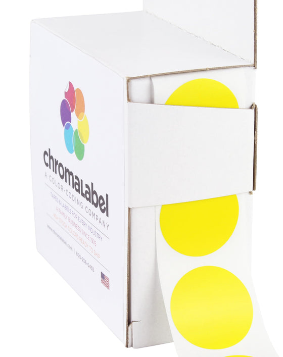 1" Permanent Round, Color-Code Dots: 1,000/Box