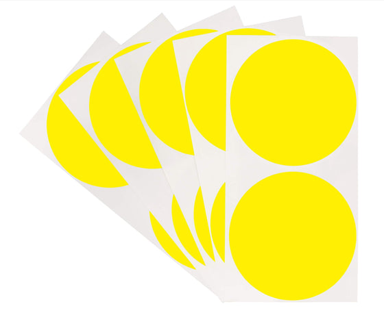 3" Permanent Round, Color-Code Dots: 100/Pack