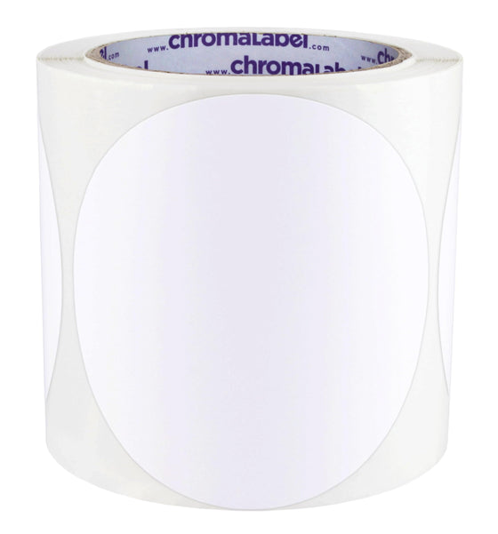 4" Permanent Color-Code Round Dot Inventory Labels: 250/Roll