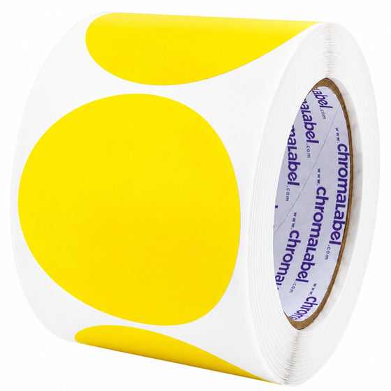 3" Permanent Color-Code Round Circle Inventory Labels: 500/Roll