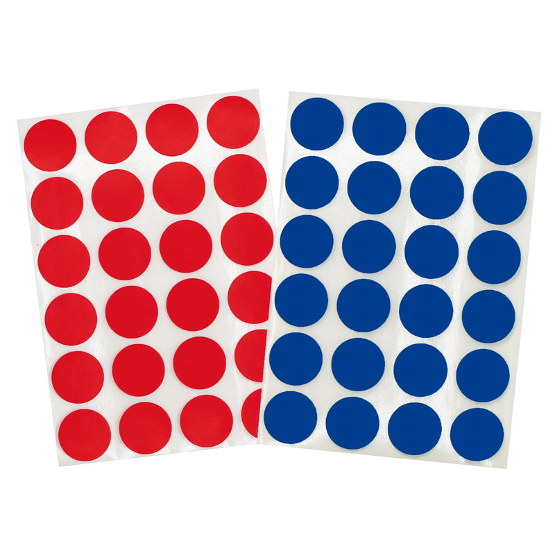 3/4" Permanent Round, Color-Code Dot Kits: 1,200/Pack 2 Colors – Standard Red and Dark Blue