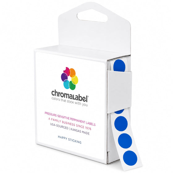 1/2" Permanent Round, Color-Code Dot Stickers: 1,000/Box