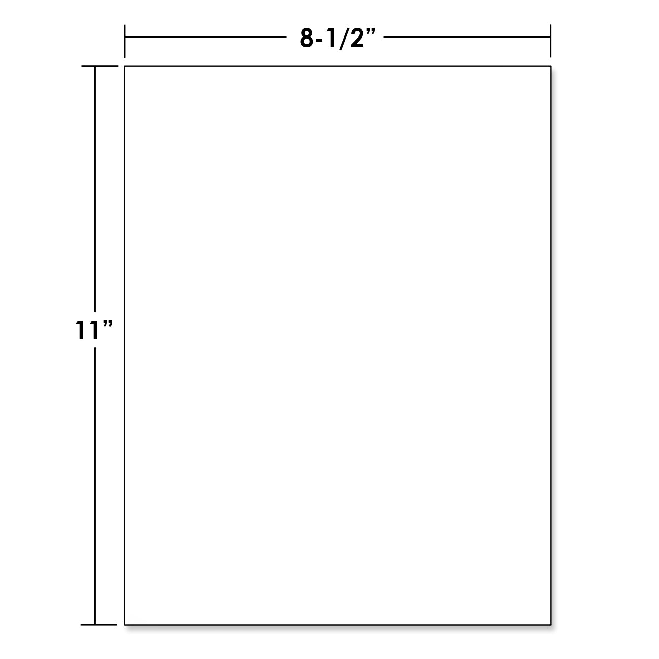 Full Sheet Printable Labels, 8.5 x 11 inch, 25/Pack, White