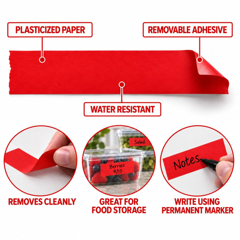 1/2 in Removable Color-Code & Labeling Tape - 14 yds