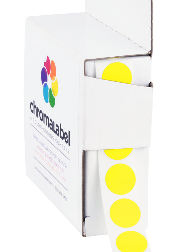 1/2" Permanent Round, Color-Code Dot Stickers: 1,000/Box
