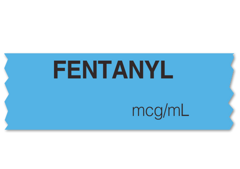 Fentanyl Labeling Tape for Anesthesia: mcg/mL - Blue- 1/2