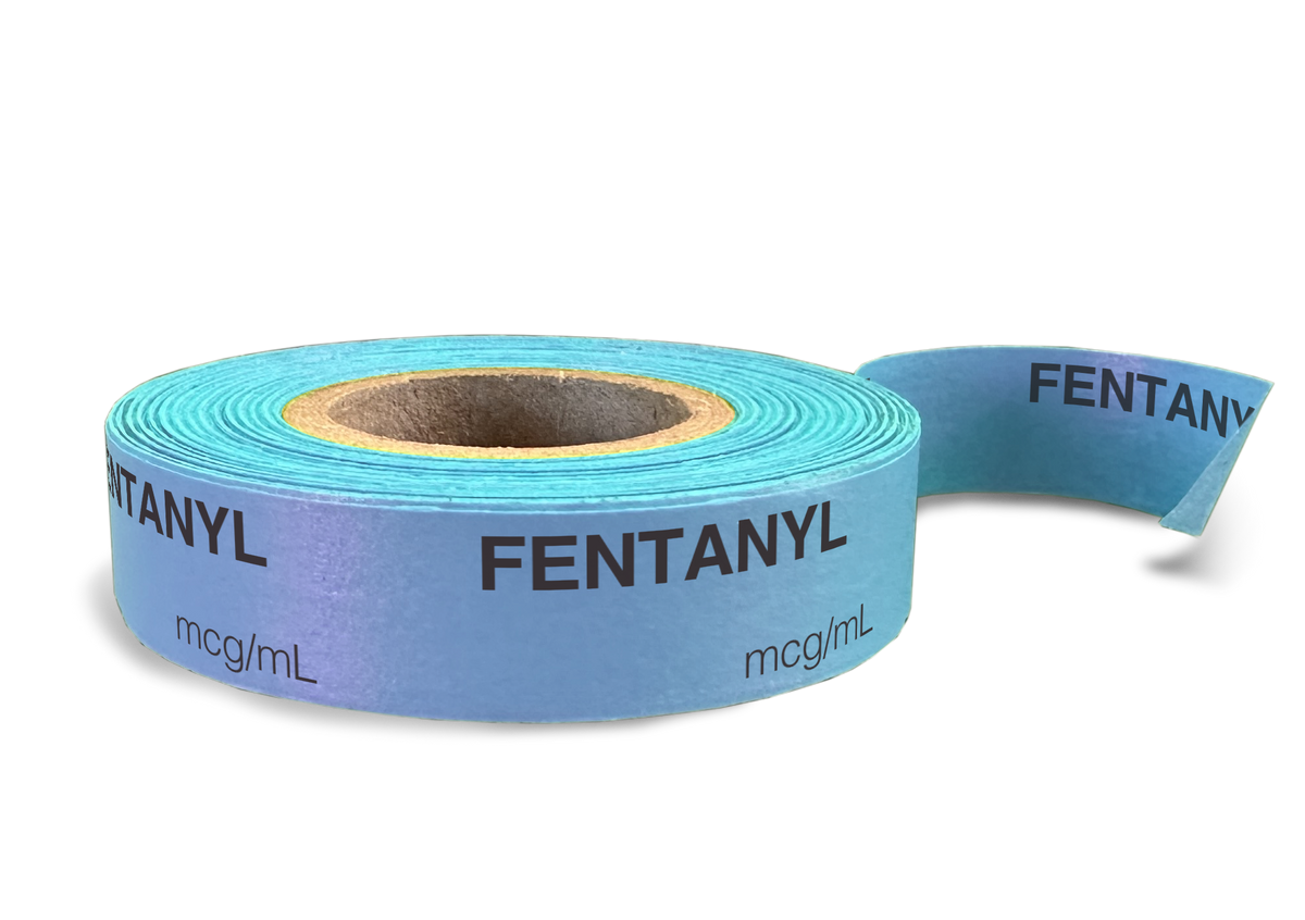 Fentanyl Labeling Tape for Anesthesia: mcg/mL - Blue- 1/2" x 500"