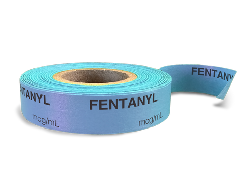 Fentanyl Labeling Tape for Anesthesia: mcg/mL - Blue- 1/2