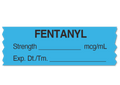 Fentanyl Labeling Tape for Anesthesia: mcg/mL Exp Date Time - Blue - 1/2