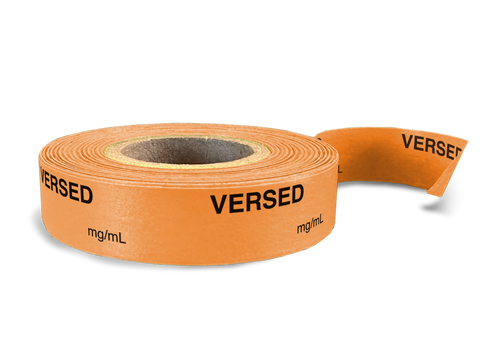 Versed Labeling Tape for Anesthesia: mg/mL - Orange - 1/2