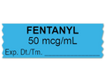 Fentanyl Labeling Tape for Anesthesia: 50 mcg/mL Exp Date Time - Blue - 1/2