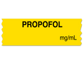 Propofol Labeling Tape for Anesthesia: mg/mL - Yellow - 1/2