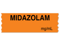 Midazolam Labeling Tape for Anesthesia: mg/mL - Orange - 1/2