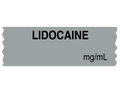 Lidocaine Labeling Tape for Anesthesia: mg/mL - Gray - 1/2