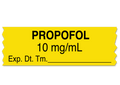Propofol Labeling Tape for Anesthesia: 10 mg/mL Exp. Dt. Tm. - Yellow - 1/2