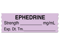 Ephedrine Labeling Tape for Anesthesia: Strength mg/mL Exp. Dt. Tm. - Violet - 1/2