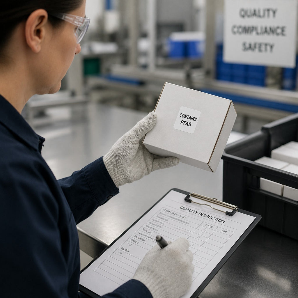 Contains PFAS Labels – 1 Inch Square - 500/Roll