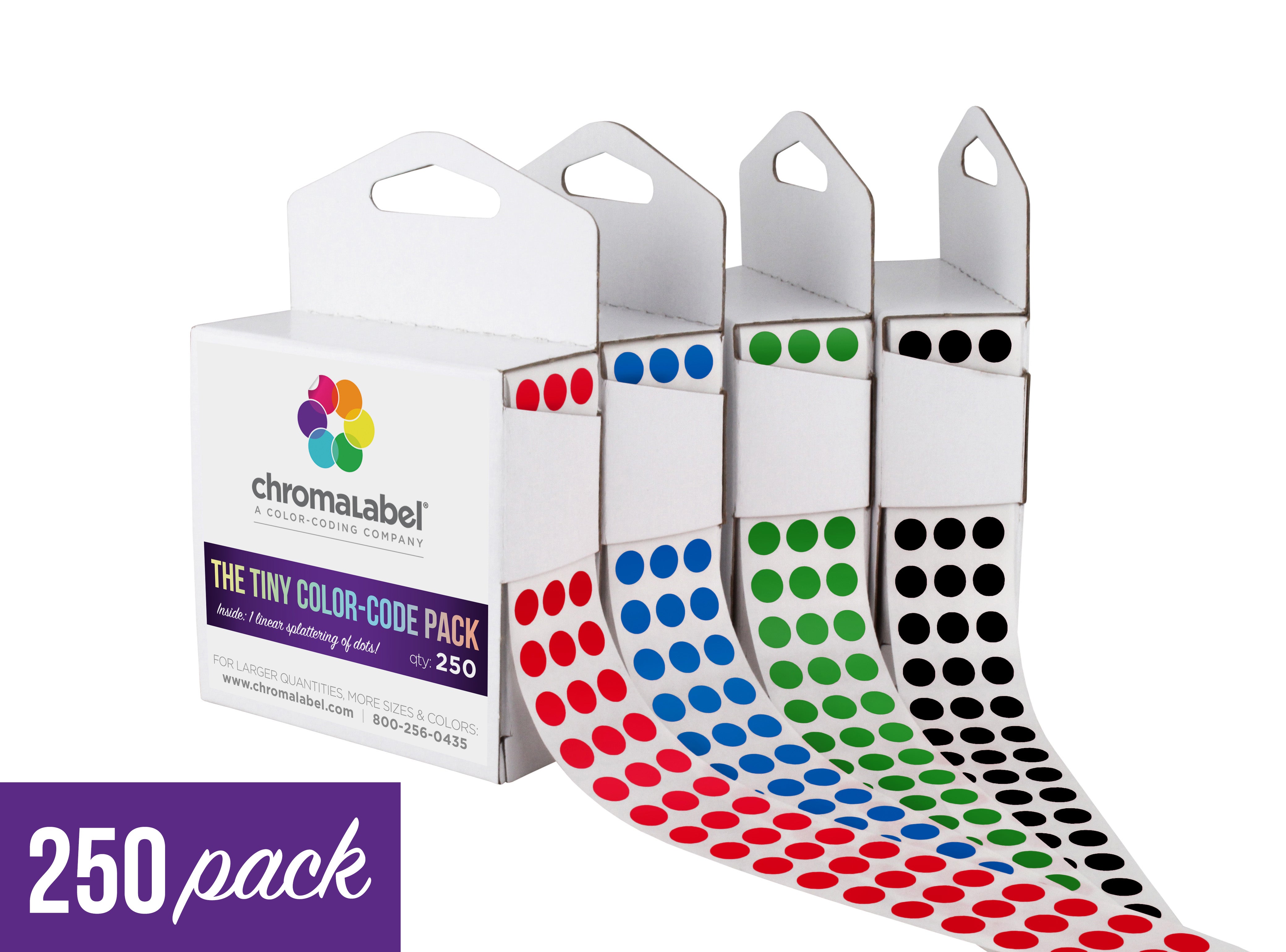 1/4" Permanent Round, Color-Code Dots: 250/box