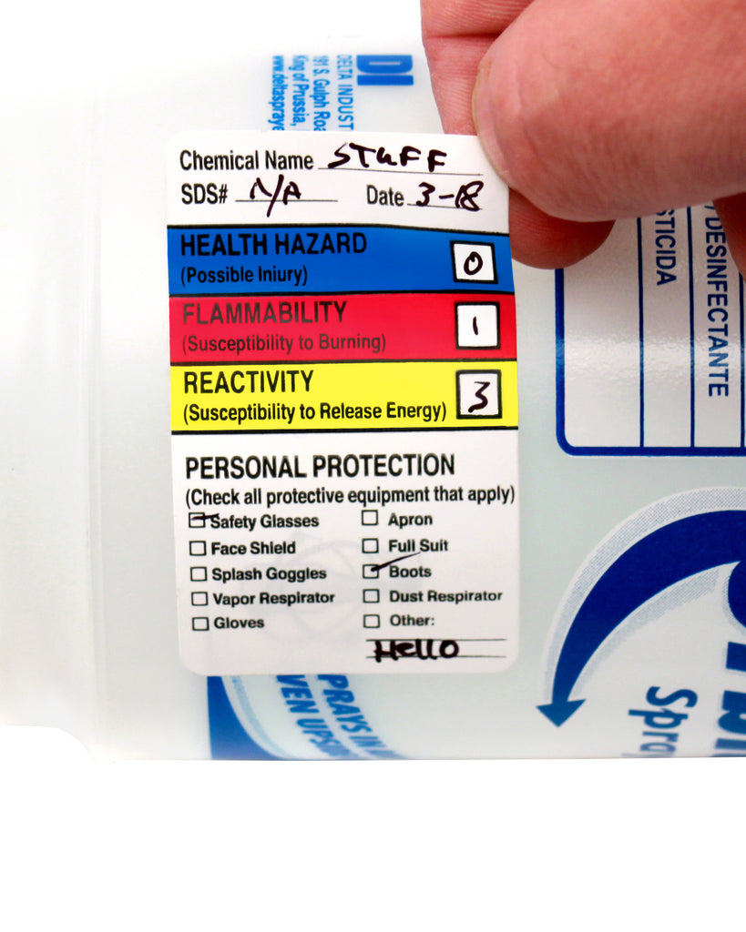 Hazardous Material Safety Checkbox HMIG Labels: Write-In, 1.5