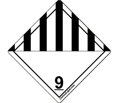 1" x 1" Permanent Durable D.O.T. Hazard Labels: Class 9 Miscellaneous Dangerous Goods Pictogram, 250/Roll