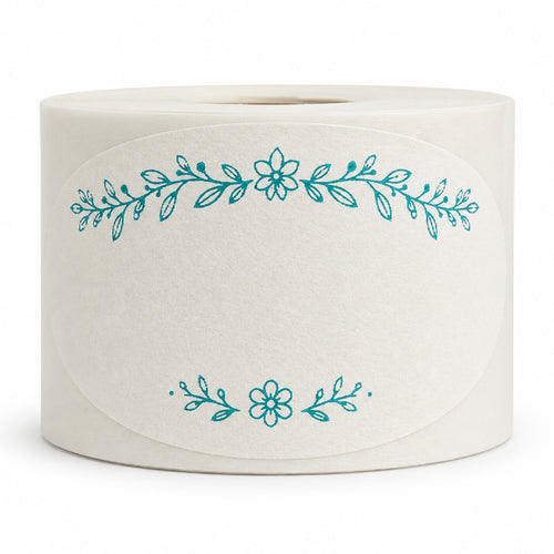 Dissolvable Canning Labels - Teal Floral Farmhouse Style - 200/Roll