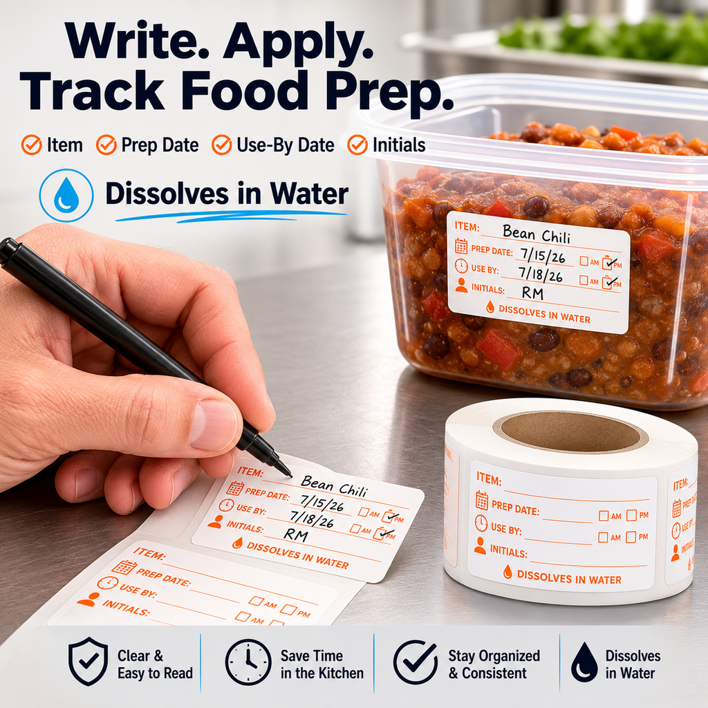 Dissolvable Food Prep Labels 1